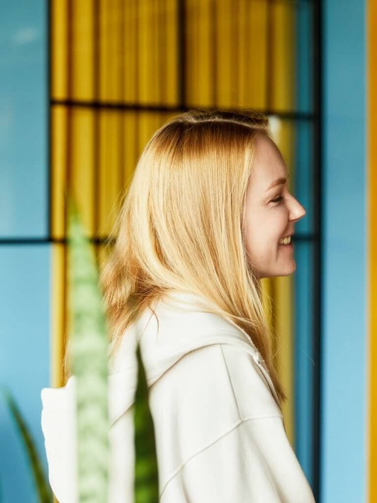 Roxana smiling at work in the Adchitects office