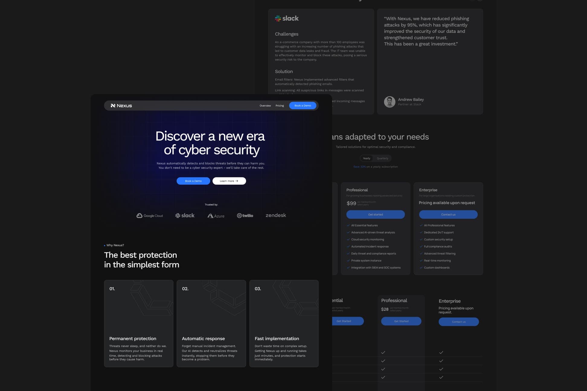 Framer Website for a Conceptual Cybersecurity SaaS